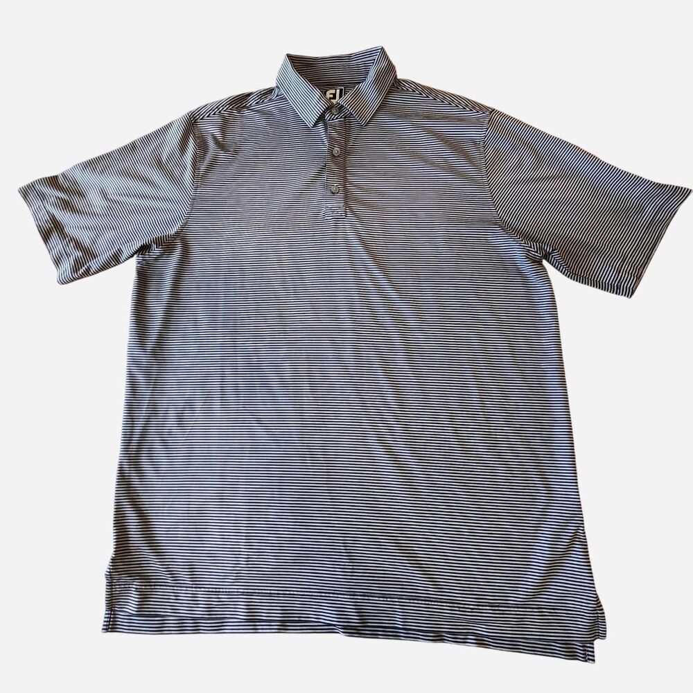 Footjoy Men's Grey and Navy Polo-shirts